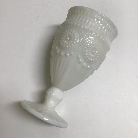 The Pioneer Woman Adeline Snow Milk Glass Goblet Tumbler Chalice White Gibson - Picture 1 of 16